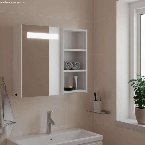 vidaXL fehér tükrös fürdőszobaszekrény LED-del 60 x 13 x 52 cm