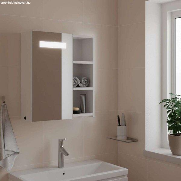 vidaXL fehér tükrös fürdőszobaszekrény LED-del 45 x 13 x 52 cm