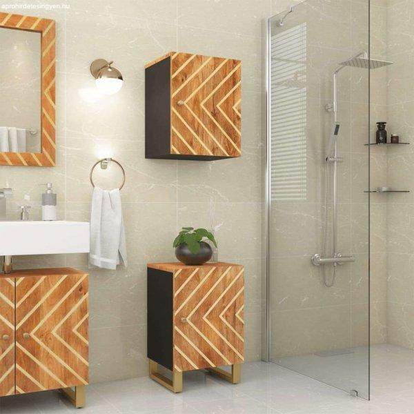 Barna és fekete tömör mangófa fürdőszobai faliszekrény
