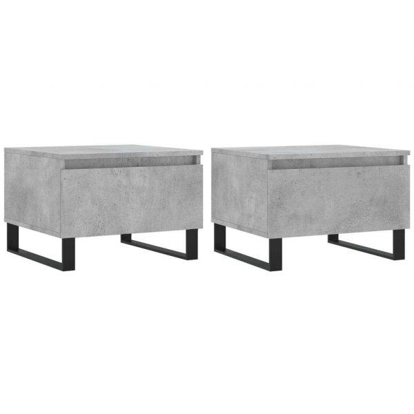 2 db betonszürke szerelt fa dohányzóasztal 50 x 46 x 35 cm