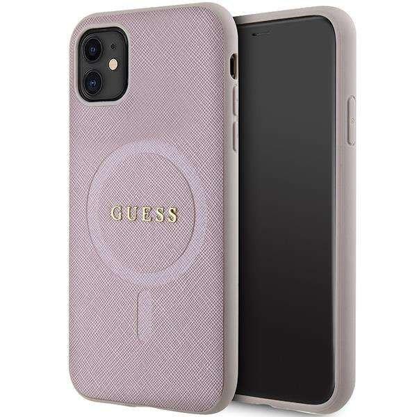 Guess GUHMN61PSAHMCP tok iPhone 11 / Xr készülékhez - rózsaszín Saffiano
MagSafe