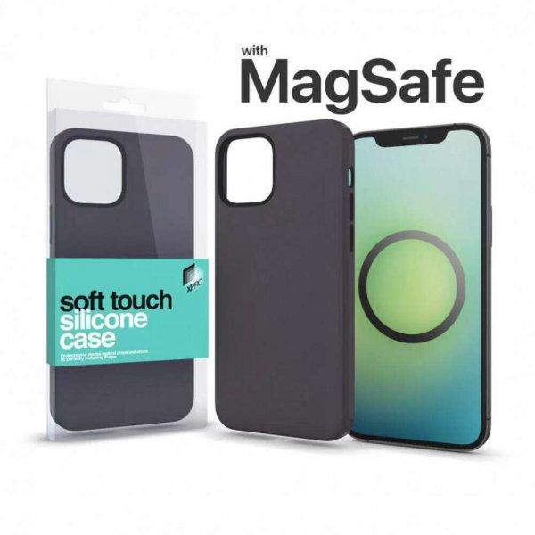 MagSafe rögzítésű Soft Touch Szilikon tok Iphone 14 Pro készülékhez -
éjfekete