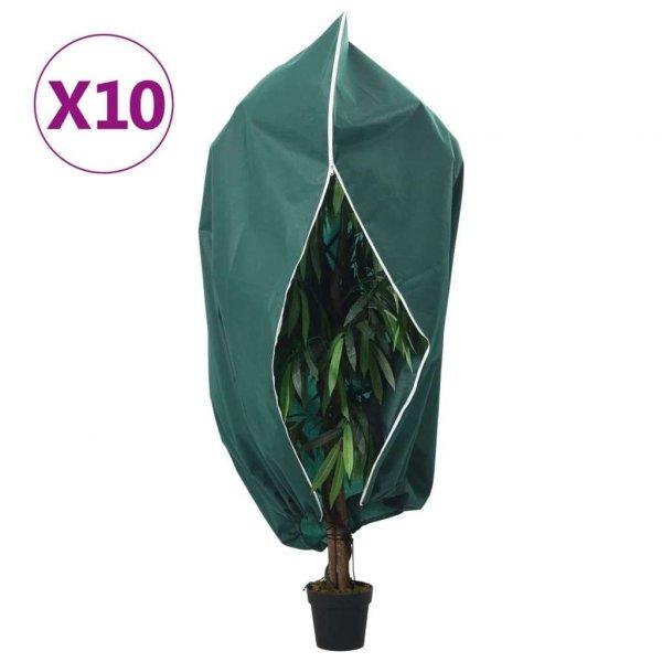 vidaXL 10 db növényvédő huzat cipzárral 70 g/m² 2,36 x 2 m