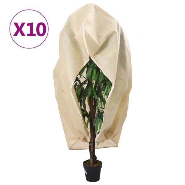 vidaXL 10 db növényvédő huzat cipzárral 70 g/m² 3,93 x 3 m