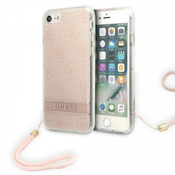 Guess GUOHCI8H4STP iPhone SE 2022 / SE 2020 / 7/8 rózsaszín/rózsaszín
keménytokos 4G nyomtatószíj