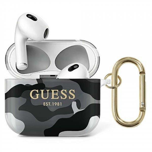 Guess GUA3UCAMG AirPods 3 borító fekete/fekete Camo Collection