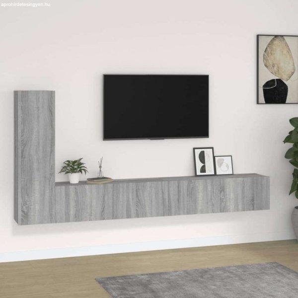 vidaXL 3 részes szürke sonoma színű szerelt fa TV-szekrényszett