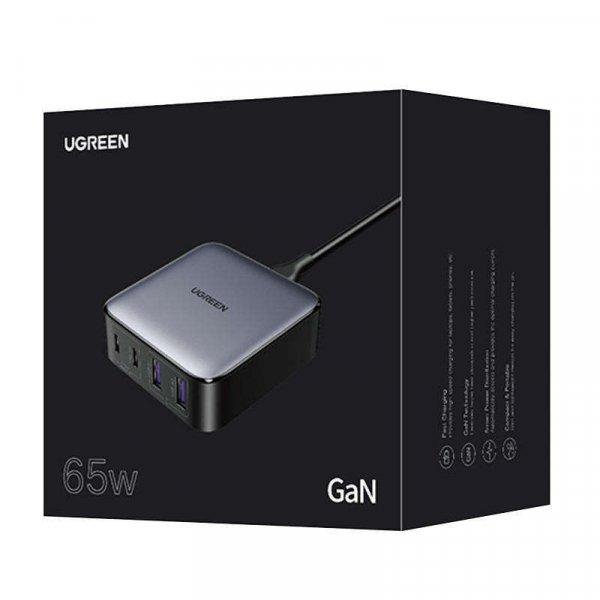 Ugreen CD327 2x USB-C / 2x USB-A Hálózati töltő - Szürke (65W)