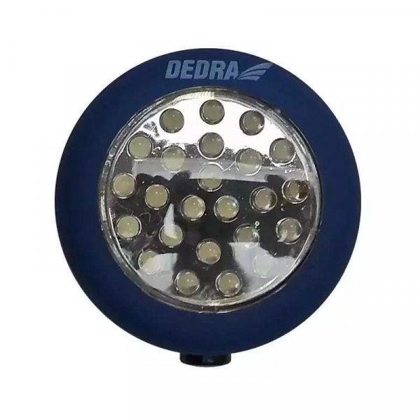 DEDRA 24 LED kerek elemlámpa mágnessel (rendelés min.12db- 1csomag)