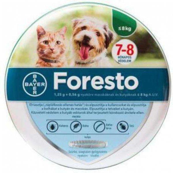 Foresto kullancs- és bolhanyakörv macskáknak és kistestű kutyáknak (8
kg-ig; 38 cm)