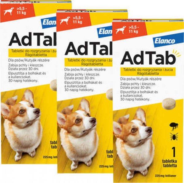 AdTab kullancs és bolha elleni rágótabletta kutyáknak (3 tablettás
kiszerelés | 5.5 - 11 kg | 3 x 225 mg)