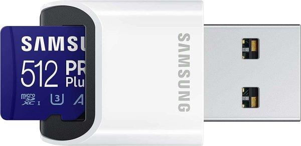 Samsung MicroSD kártya - 512GB MB-MD512KB/WW (PRO PLUS kártyaolvasóval,
UHS-I, R160/W120, adapter, 512GB)