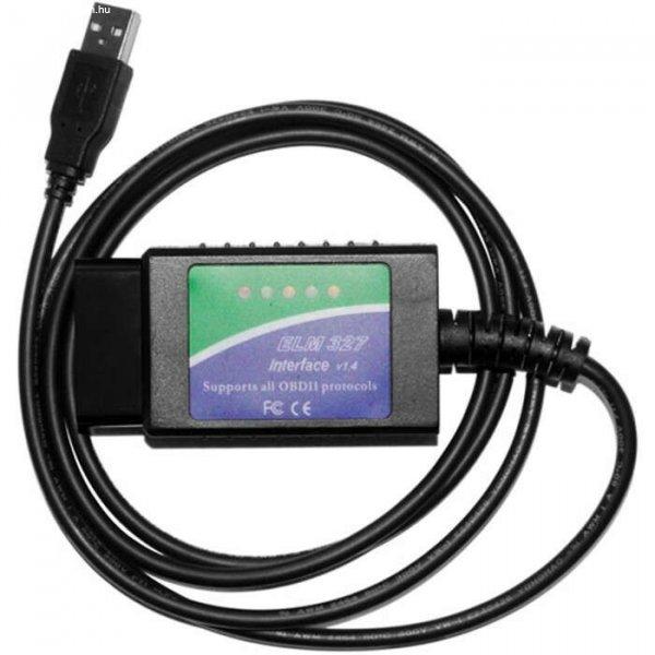 USB ELM327 V1.4 OBDII EOBD CANBUS FT232RL usb fiat alfa autódiagnosztikai
kábel