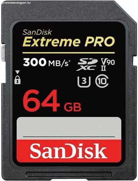 Sandisk 64GB Extreme PRO SDXC UHS-II CL10 Memóriakártya