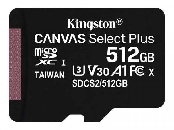 Kingston 512GB Canvas Select Plus microSDXC UHS-I CL10 memóriakártya