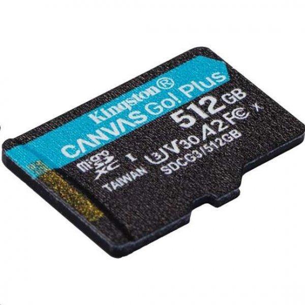 FL Kingston 512GB SD micro Canvas Go! Plus (SDXC Class 10 UHS-I U3)
(SDCG3/512GBSP) memória kártya
