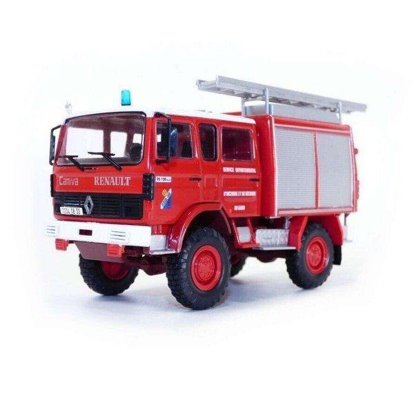 Fire Engine Renault VI 95.130 4X4 fpt Camiva piros modell autó 1:43 (14 cm)