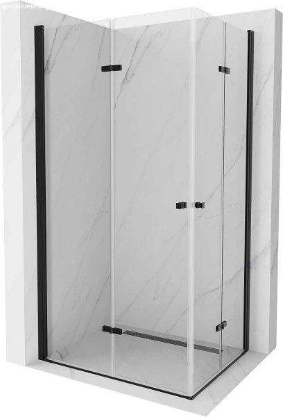 Mexen Lima Duo  Zuhanykabin Csukló ajtóval   90 x 80 cm,  átlátszó üveg, 
fekete  - 856-090-080-70-00-0 DUO zuhanykabin