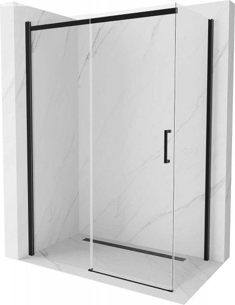 Mexen Omega Zuhanykabin Toló ajtóval    130 x 70 cm,  átlátszó üveg, 
fekete  - 825-130-070-70-0 Toló ajtós