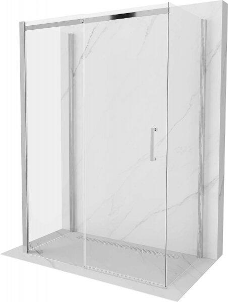 Mexen Omega háromoldalú zuhanykabin  Toló ajtóval   140 x 80 cm, 
átlátszó üveg, króm - 825-140-080-01-00-3 Három oldalu zuhanykabin