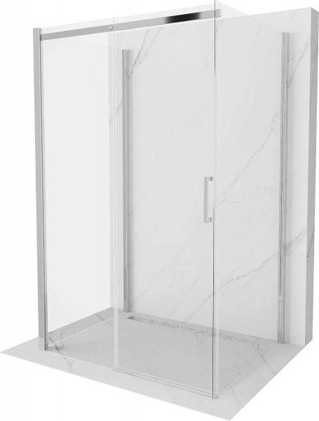 Mexen Omega háromoldalú zuhanykabin  Toló ajtóval   140 x 100 cm, 
átlátszó üveg, króm - 825-140-100-01-00-3 Három oldalu zuhanykabin