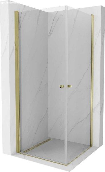 Mexen Pretoria Duo  Zuhanykabin Nyiló ajtóval   100 x 100 cm,  átlátszó
üveg,  arany  - 852-100-100-50-00-0 DUO zuhanykabin