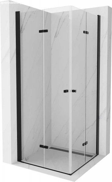 Mexen Lima Duo  Zuhanykabin Csukló ajtóval   70 x 70 cm,  átlátszó üveg, 
fekete  - 856-070-070-70-00-0 DUO zuhanykabin