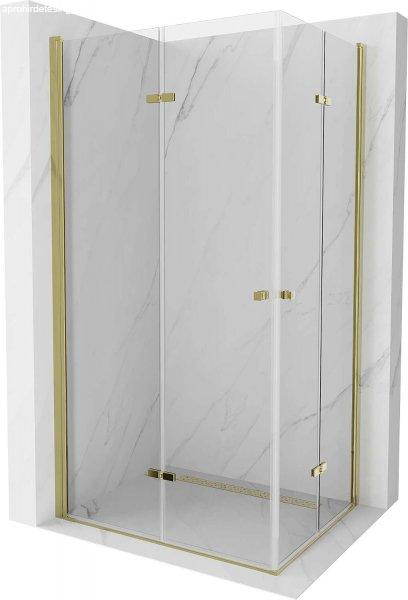 Mexen Lima Duo  Zuhanykabin Csukló ajtóval   80 x 70 cm,  átlátszó üveg, 
arany  - 856-080-070-50-00-0 DUO zuhanykabin
