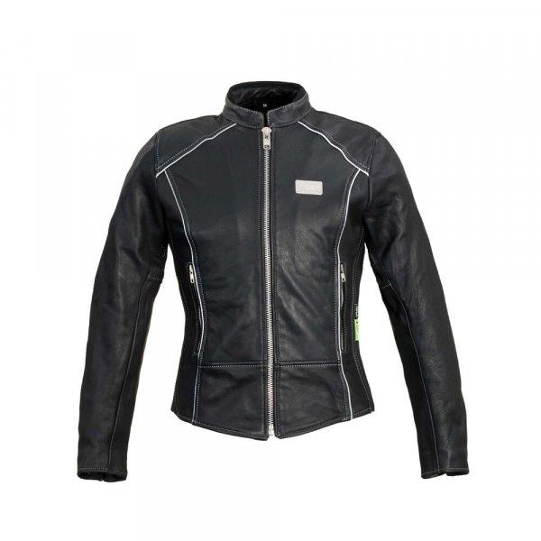Női bőr motoros kabát W-TEC Hagora matt fekete XL