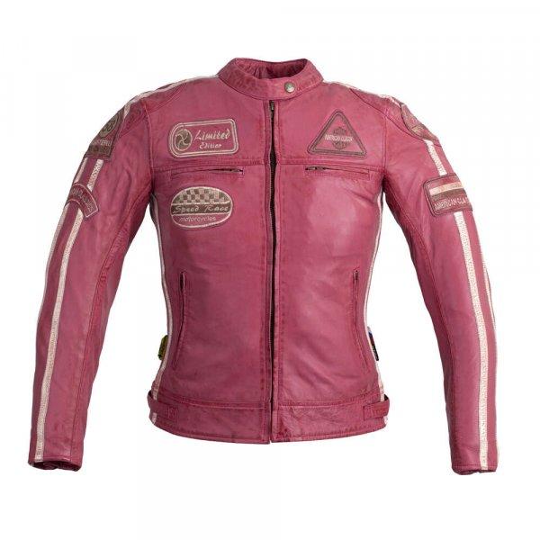 Női motoros bőrkabát W-TEC Sheawen Lady Pink rózsaszín XS