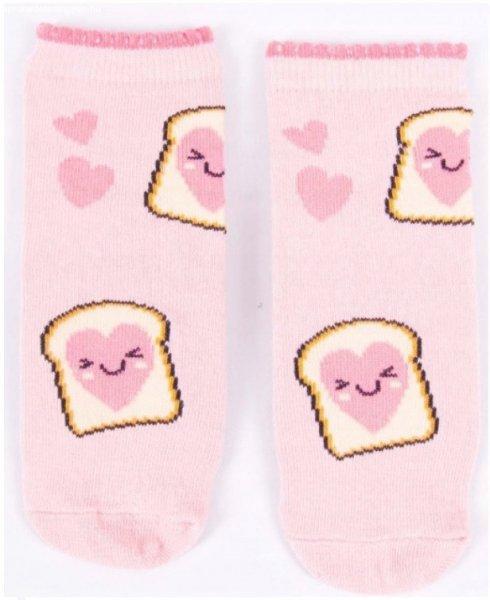 Yo!club pamut zokni (20/22) - rózsaszín toast kenyér