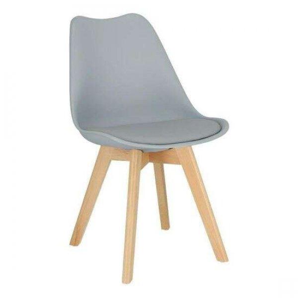 Jumi Oslo skandináv stílusú szék, PU ülés, 48.5x54x82 cm, szürke