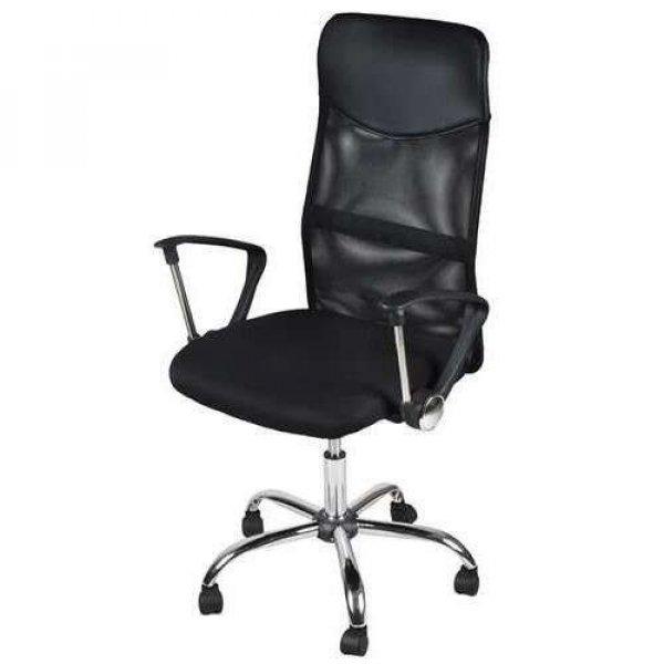 Irodai szék, forgó, dönthető funkció, háló, acél, fekete, max 130 kg,
60x60x111/121 cm, Malatec