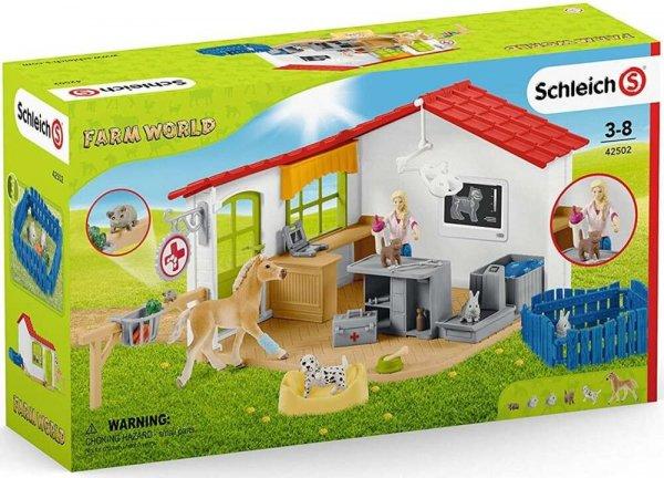Schleich 42502 Állatorvosi rendelő csikóval és háziállatokkal