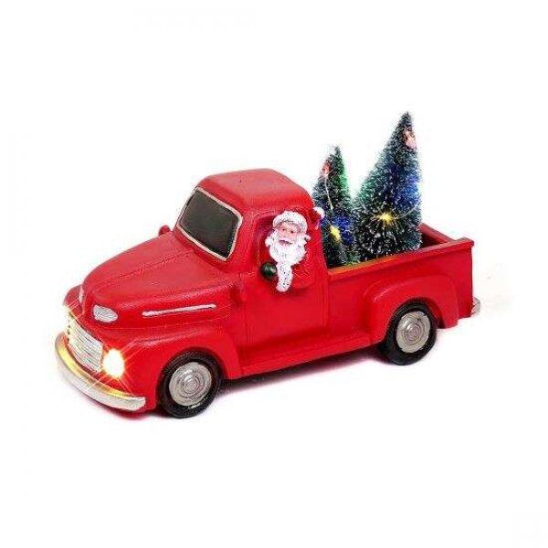 Karácsonyi dekoráció, polirezin, Mikulás teherautóval, LED, 11x24x11 cm,
3xAA, Magic Home, Magic Home