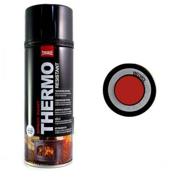 Beorol hőálló akril spray festék, 600 fok, 400 ml, vörös