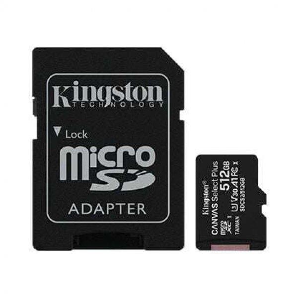 Kingston Canvas Select Plus 512GB microSDXC CL10 memóriakártya + adapter