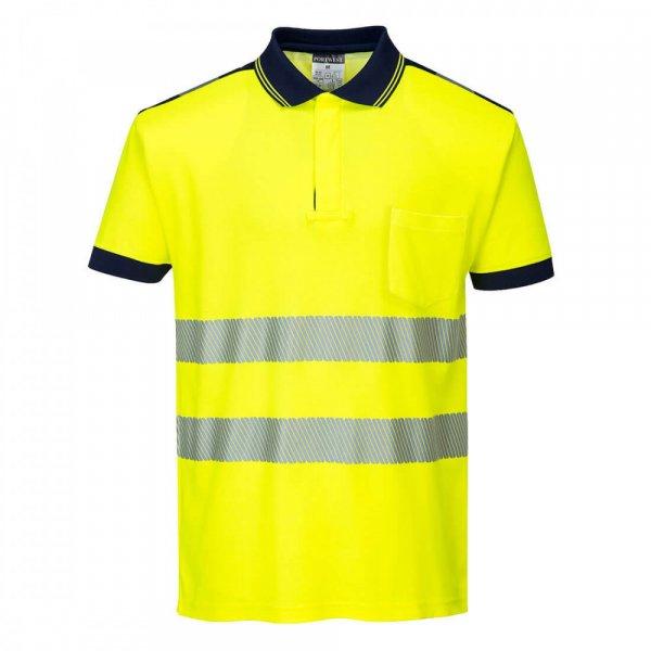 Portwest Jól láthatósági Vision pólóing (sárga / tengerészkék S)