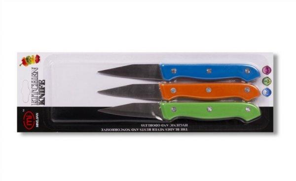 3 részes színes műanyag nyelű konyhai kés szett