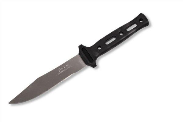 Fekete műanyag nyelű konyhai kés védőtokkal