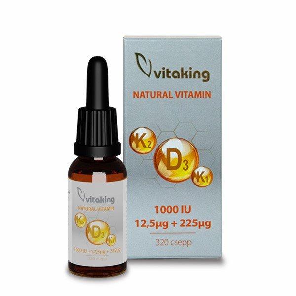 Vitaking D3+K2+K1-vitamin CSEPPEK 10ml