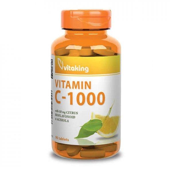 Vitaking C-1000mg bioflavonoiddal acerolával és csipkebogyóval 90 tabletta