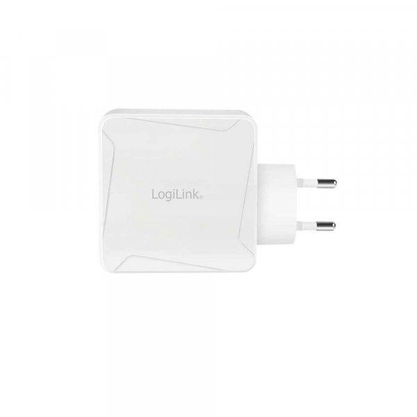LogiLink PA0281 GaN USB-A / USB-C Hálózati töltő - Fehér (100W)