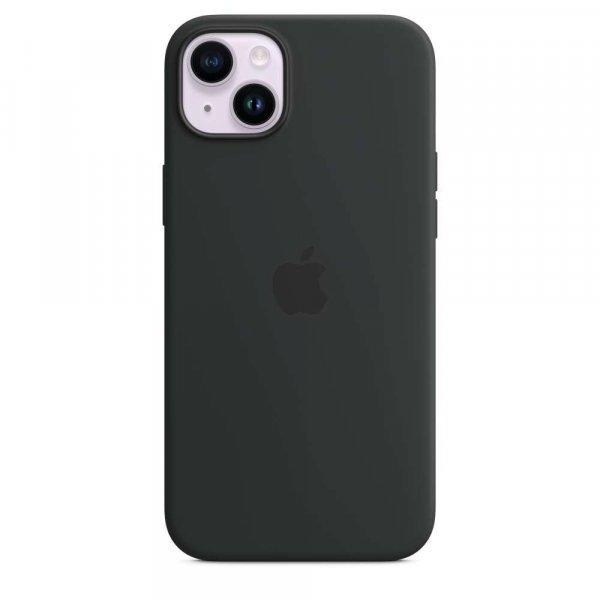 Apple MagSafe-rögzítésű iPhone 14 Plus Gyári Szilikontok - Éjfekete