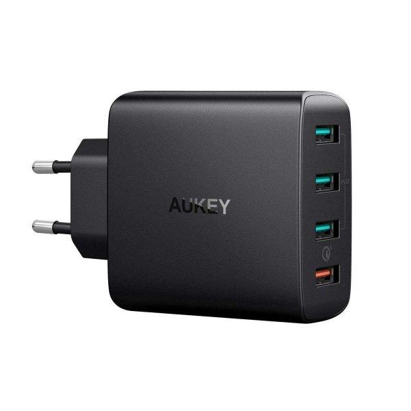 Aukey PA-T18 4 x USB, 42 W Fekete fali töltő