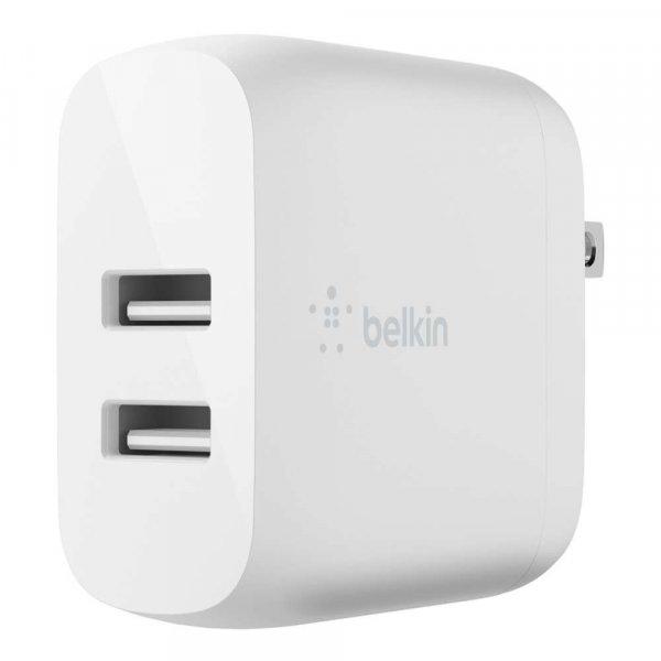 Belkin Boost Charge Dual USB-A Hálózati töltő + USB-A apa - Lightning apa
töltőkábel - Fehér (24W)
