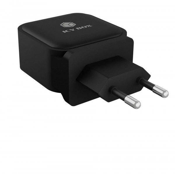 Icy Box IB-PS103-PD 2x USB Type C / 1x USB-A Hálózati töltő - Fekete (65W)