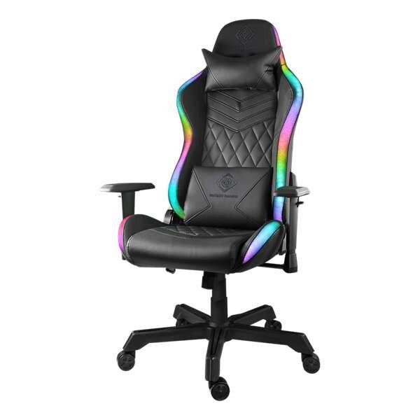 Deltaco gaming rgb gaming chair in artificial leather, 332 different rgb
positions, neck pillow, back pillow, black/rgb GAM-080