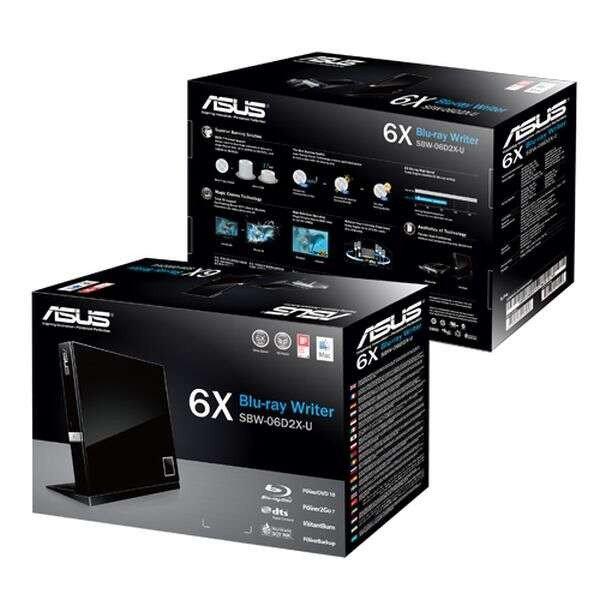 Asus ODD Blu-Ray ÍRÓ külső SBW-06D2X-U, fekete, USB