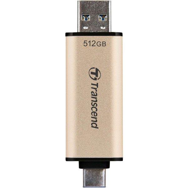 Transcend JetFlash 930C USB-A / USB-C 512GB Pendrive - Arany